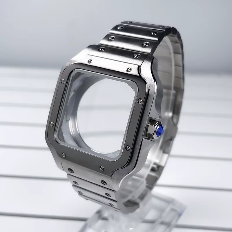 Santo Uhrengehäuse Edelstahl, quadratisch, 38 mm, Silber, Unisex - Bild 2