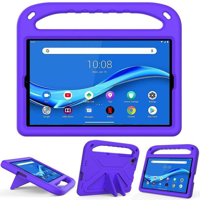 Stoßfeste EVA Schutzhülle mit Dreieckshalterung für Lenovo Tab M10 FHD Plus TB-X606F / TB-X606M in Violett - Bild 1