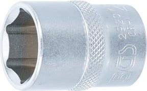 BGS Steckschlüssel-Einsatz Sechskant mit 1/2 Zoll Innenvierkant Antrieb und 20 mm Schlüsselweite in Silber - Bild 1