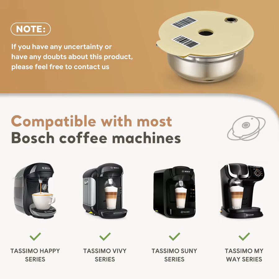 Wiederverwendbare Kaffeekapseln aus Edelstahl für Bosch Tassimo Kaffeemaschinen, Farbe: Silber - Bild 2