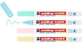 Edding 4085 Kreidemarker 4er-Set in Pastellfarben mit Rundspitze für glatte Oberflächen - Bild 1