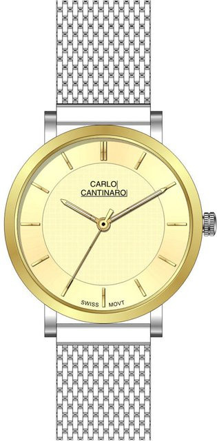 Carlo Cantinaro Damenuhr, Quarz, Edelstahl, Bicolor, 38 mm - Bild 1