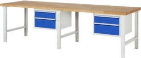 Rau Werkbank höhenverstellbar mit 4 Schubladen, B/T/H: 300 x 90 x 79-114 cm - Bild 1