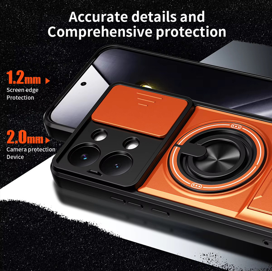 Stoßfeste magnetische Armor Handyhülle für Xiaomi Poco X8 Pro Max X7 X6 Pro F8 Ultra mit Kameraschutz und Ständer in Rot - Bild 5