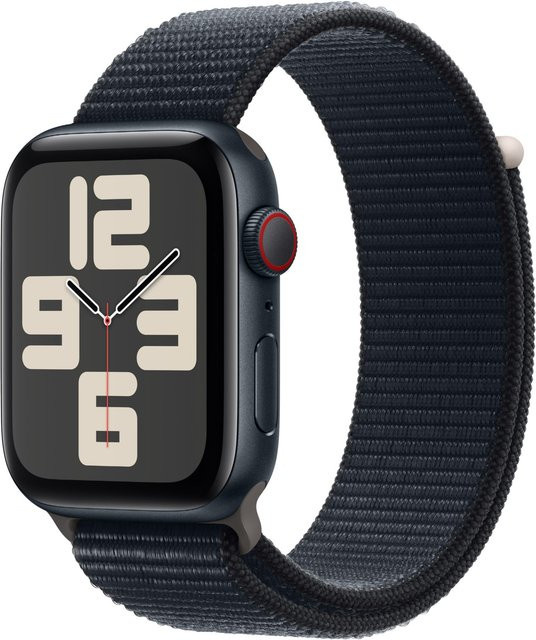 Apple Watch SE 2. Generation Smartwatch GPS + Cellular mit Sport Loop in Mitternacht/Schwarz, 44mm - Bild 1