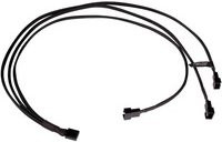 Alphacool Y-Kabelsplitter 4-Pin auf 3x 4-Pin PWM, Schwarz, Länge: 60 cm - Bild 1