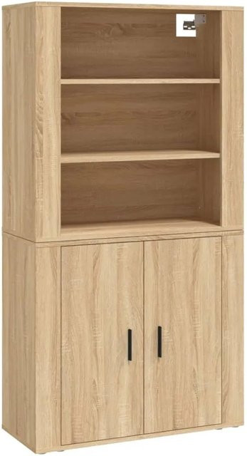 vidaXL Highboard Sonoma Eiche in Braun aus Holzwerkstoff B/T/H: 150 x 33 x 80 cm - Bild 1