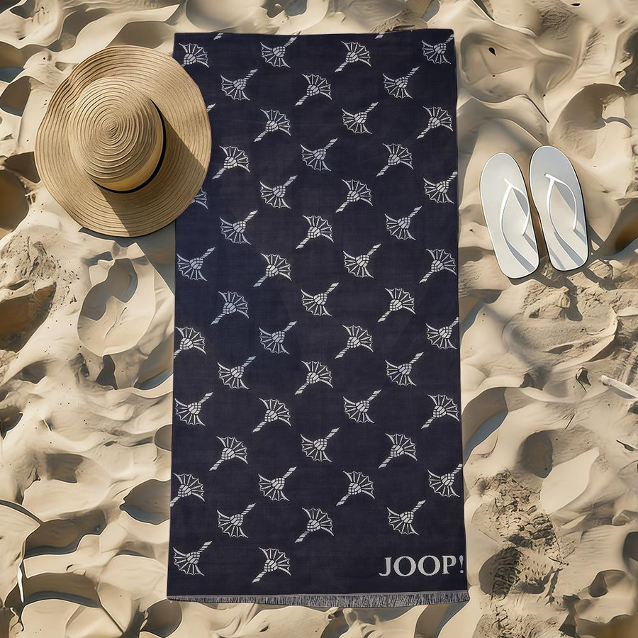 J-JOOPES Handtuch Strandtuch Blau, schnelltrocknend und saugfähig, B/H: 40 x 70 cm - Bild 1