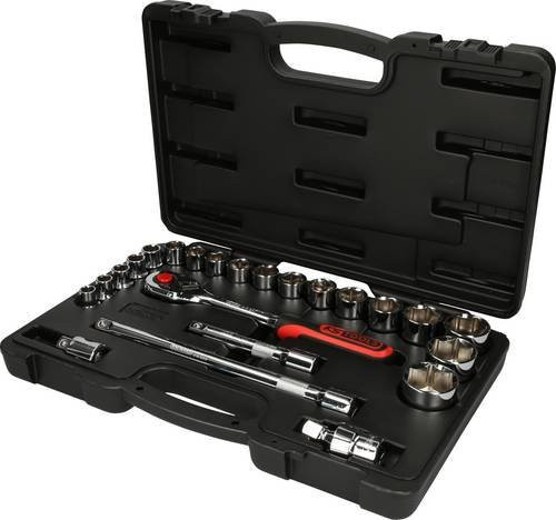 KS Tools CHROMEplus Steckschlüssel-Satz 1/2 Zoll, 23-teilig, Silber - Bild 1