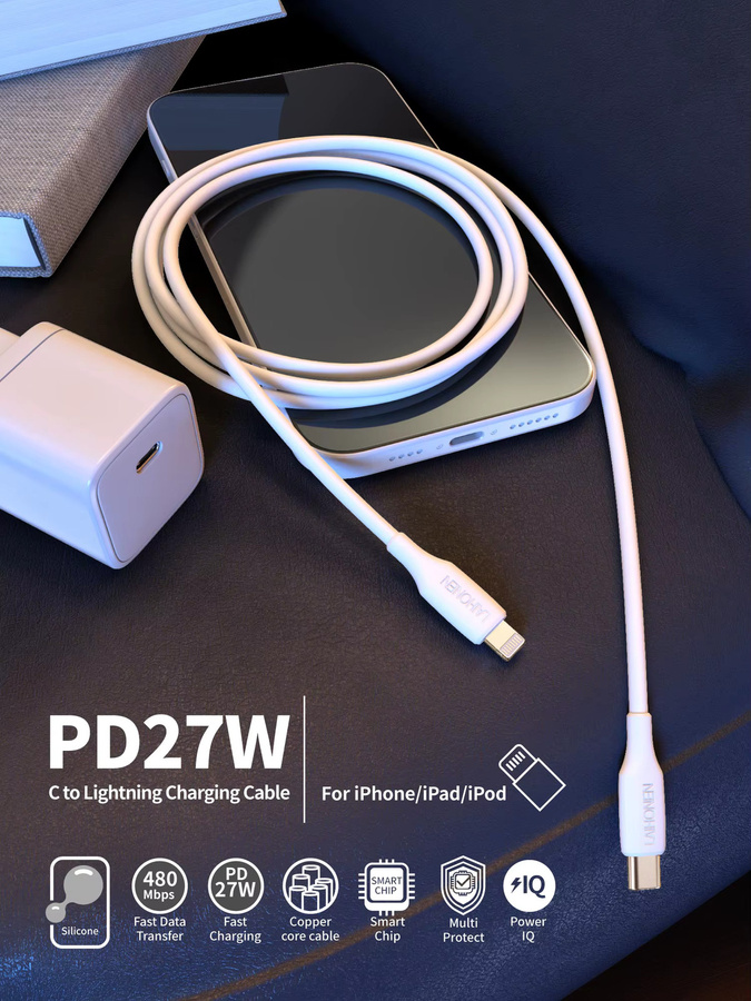 LAIHONEN USB-C auf Lightning Kabel mit Power Delivery, MFi-zertifiziertes Ladegerät für iOS Geräte, Länge: 1,8 m - Bild 4