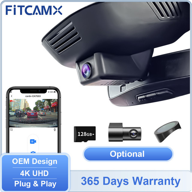 FITCAMX 4K UHD Dashcam in Schwarz für Volvo Polestar 2, Polestar 3, S60, V60, C40, EC40, EX30, EX40 und ES90 - Bild 1