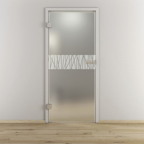 NOVADOORS Glasdrehtür NOVA 546 modern in Weiß und Transparent, linksanschlagend, B: 83,4 cm, H: 197,2 cm, T: 33,1 cm - Bild 1