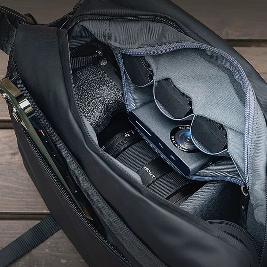llano S9 Kamera-Umhängetasche für DSLR und spiegellose Kameras, Schwarz, Platz für 1 Kamera und 2 Objektive - Bild 3