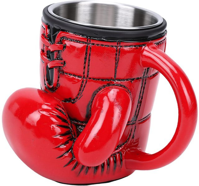 Lustige Boxhandschuh Kaffeetasse aus Edelstahl und Harz in Rot - Bild 1
