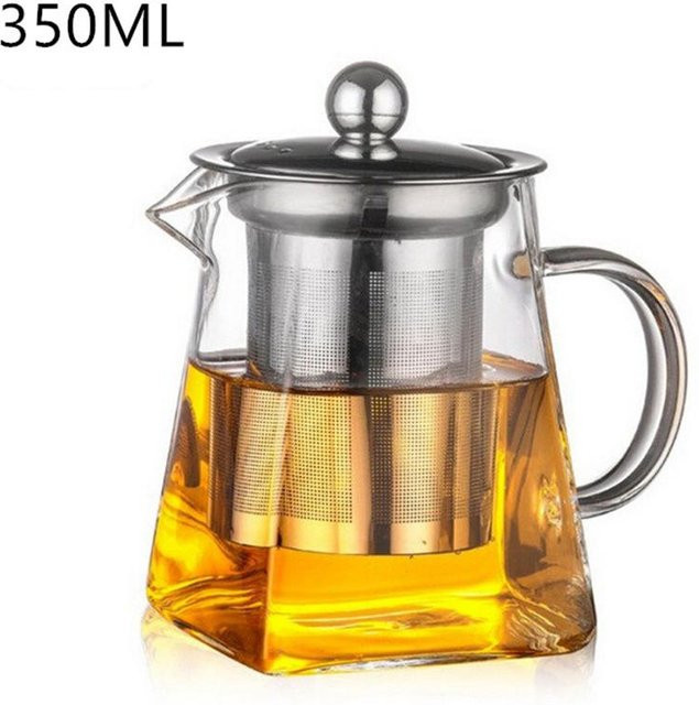 Hitzebeständige Teekanne aus Glas mit Sieb von Yiran Furniture in Transparent und Grau, 350-950ml - Bild 1