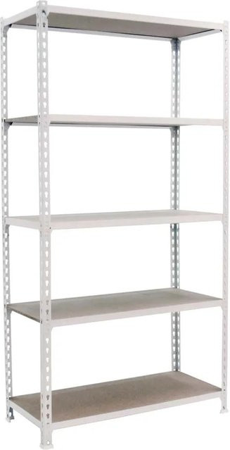 PROREGAL Schwerlastregal Big Muli mit 5 verstellbaren Fachböden, Farbe Weiß, H x B x T: 200 x 100 x 40 cm - Bild 1