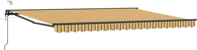 vidaXL Elektrische Ausziehbare Markise mit Semi-Cassette aus Polyester und Aluminium, B: 450 cm, T: 350 cm - Bild 1