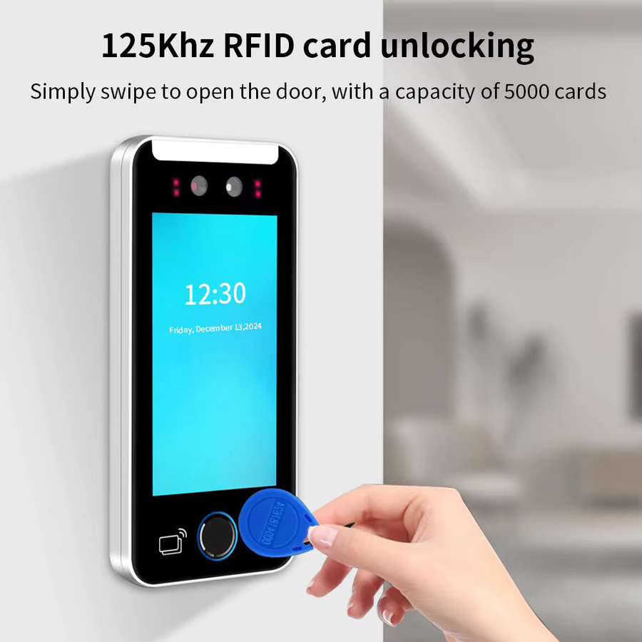 LUCKING DOOR 5-Zoll Video-Gegensprechanlage mit Gesichtserkennung, WLAN und Tuya-App zur Zugangskontrolle und Mitarbeiterzeiterfassung - Bild 4