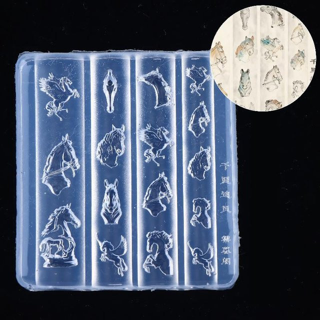 HNKMP Relief Horse Head Nail Art Mold, 3D-Silikonform - Bild 1