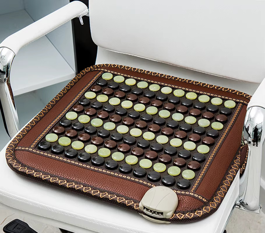 VamsLuna Jade Turmalin Massage-Sitzkissen mit Smart Timer, Fernbedienung und Konstanttemperatur-Heizfunktion in Braun - Bild 3