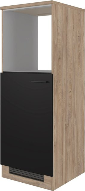 Flex-Well Küchen-Geräteumbauschrank Capri Schwarz Matt Endgrain Oak B/H/T: 60 x 169 x 60 cm - Bild 1
