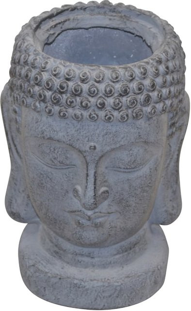 Pflanzgefäß Buddhakopf I von möbel direkt online in Grau aus Polyresin, B/T/H: 24,0 x 34,0 x 23,0 cm - Bild 1