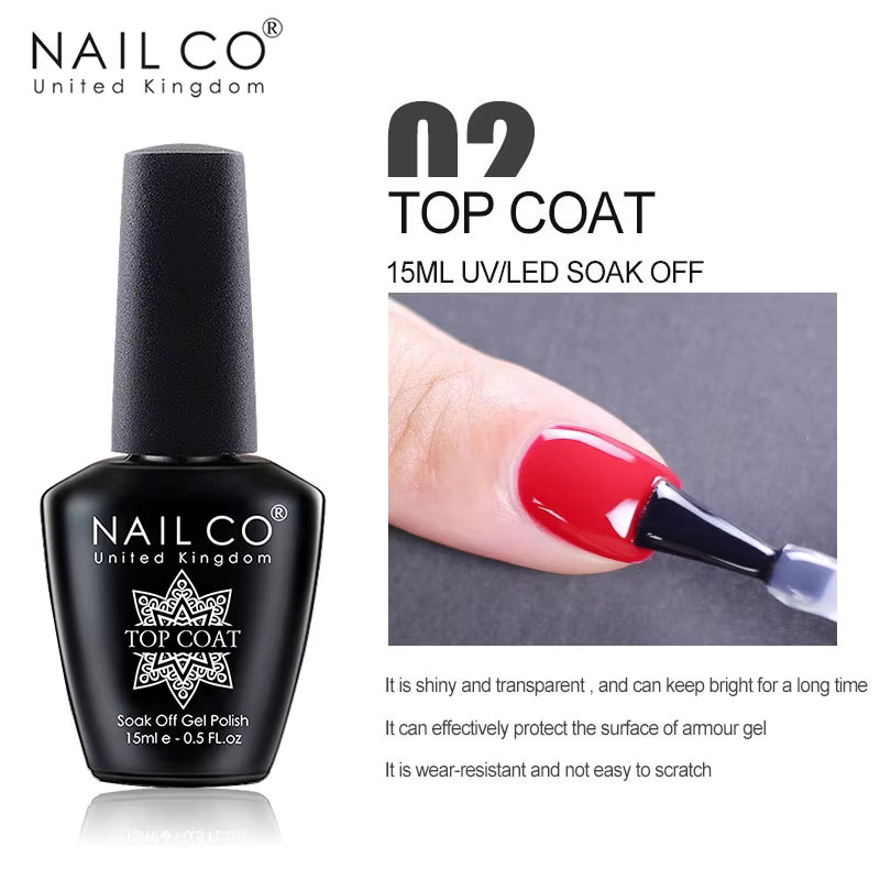 NAILCO Gel-Nagellack Top & Base Coat, 15 ml, HEMA-frei, glänzend - Bild 2