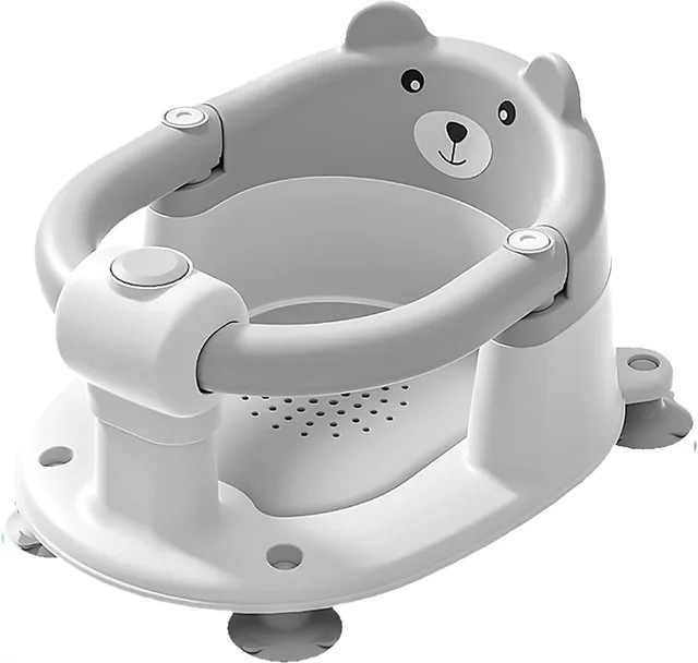 Rutschfester Baby-Badesitz mit Bär-Design für Babys ab 6 Monaten in Blau und Grau - Bild 1