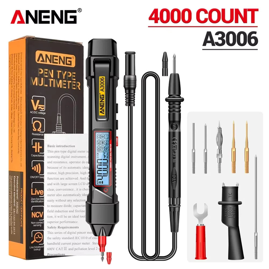 ANENG Digitaler Spannungsprüfstift A3006/A3005 Multimeter mit 4000 Zählungen als Voltmeter und Diodenmessgerät für die Automobiltechnik - Bild 6