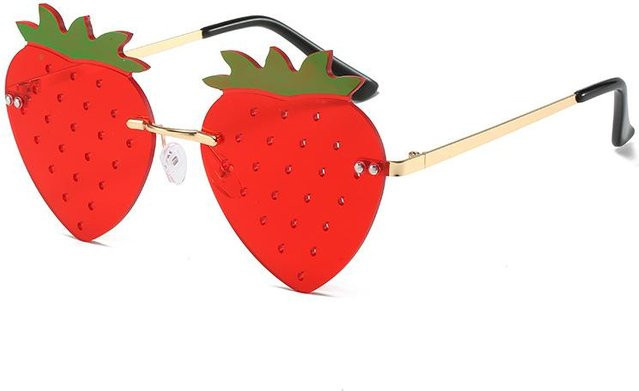 Yiran toy Sonnenbrille Erdbeerform, Damen, randlos, rot - Bild 1