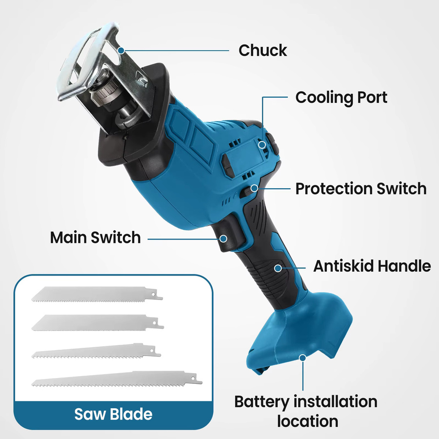 Makita LXT Akku-Säbelsäge 18V mit variabler Geschwindigkeit und 4000 rpm für Metall und Holz in Blau - Bild 5