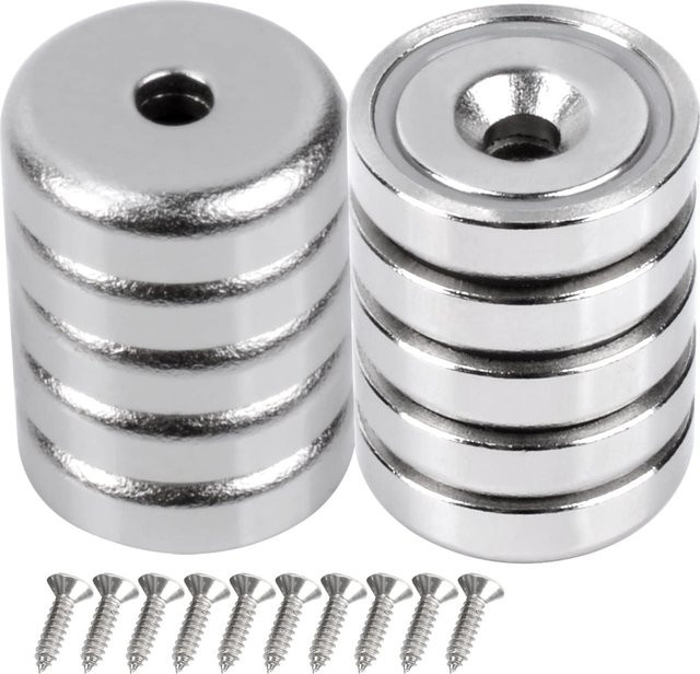 U-POLEMAG Runde Ringmagnete in Silber, Durchmesser: 20 mm - Bild 1