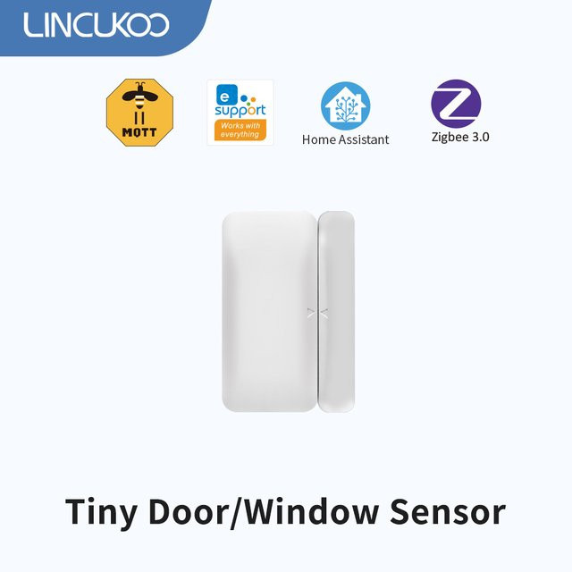Lincukoo Smart ZigBee 3.0 Tür- und Fenstersensor, drahtloser Alarm in Weiß, kompatibel mit Zigbee2MQTT, Home Assistant oder Ewelink - Bild 1