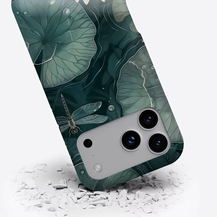 Potdemiel Magnetische Handyhülle Lotus & Libellen-Teich für iPhone 17 16 15 14 13 Pro Max Plus, Robuste Ein- und Doppelschichtige Hülle, Mehrfarbig - Bild 3