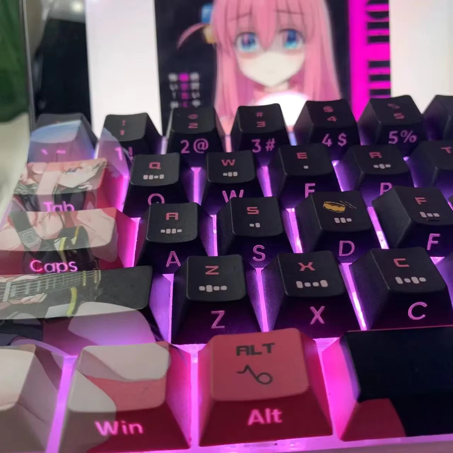 Hitori Gotoh Anime PBT Keycaps BOCCHI THE ROCK Gaming Tastenkappen für ANSI-Layout, 122 Tasten - Bild 3