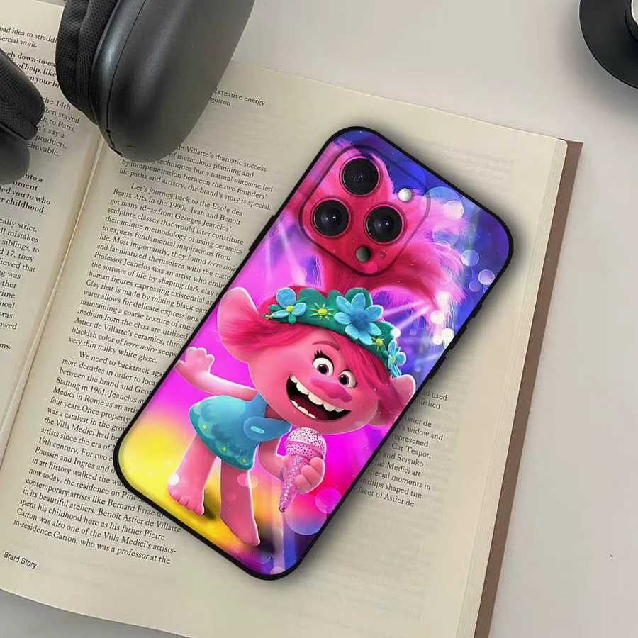 T-Trolls Cartoon Handyhülle für iPhone in Schwarz und Multicolour als weiche Schutzhülle - Bild 5