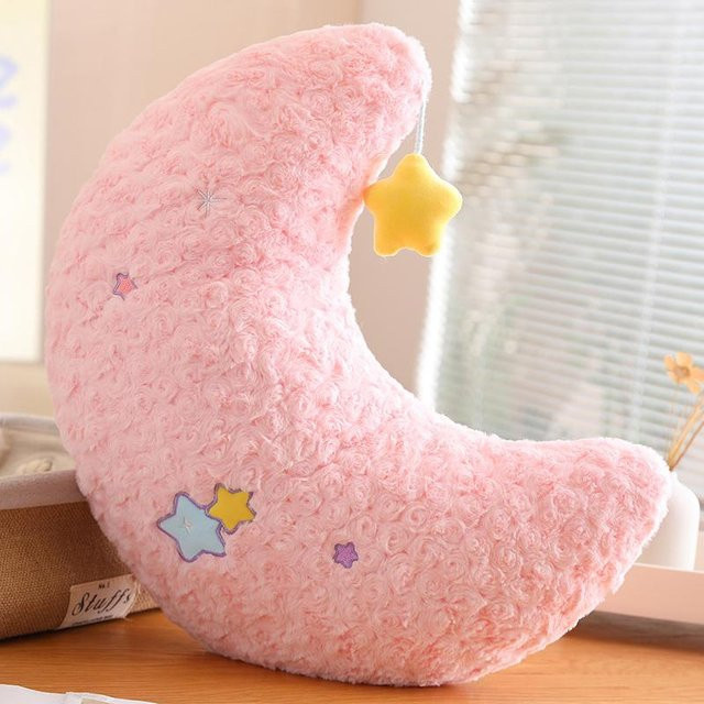 Binchi Fitness Mondstern Kissen aus Plüsch in Rosa Lila Gelb, Durchmesser: 45 cm - Bild 1