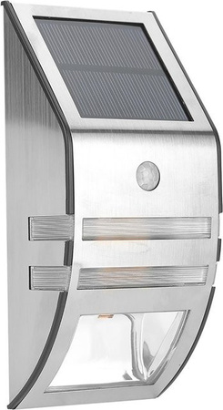 GoolRC Solarbetriebene LED Wandleuchte mit PIR-Bewegungsmelder in Silber und Reinweiß für Garten, Balkon und Außenbereich