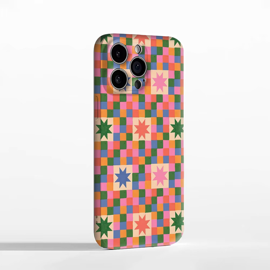 Star Check Magnetische Handyhülle für iPhone 17 16 15 14 13 Pro Max Plus in Multicolour – Robuste Einzel- und Doppelschicht-Schutzhülle - Bild 2