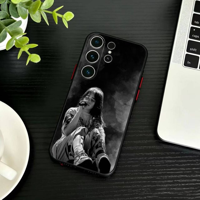 Billie Eilish Handyhülle S-Sänger für Samsung Galaxy S26 S25 S24 S23 S22 S21 S20 Ultra Plus FE Note 5G in Schwarz - Bild 1