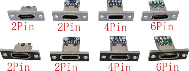 USB Typ-C Anschluss USB 3.1 Buchse mit Befestigungsplatte und Lötanschluss in Silber - Bild 1