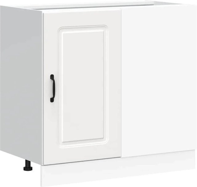 vidaXL Küchenunterschrank Kalmar in Weiß, moderner Holzwerkstoff mit Schranktüren, B/T/H: 86,0 x 46,0 x 81,5 cm - Bild 1