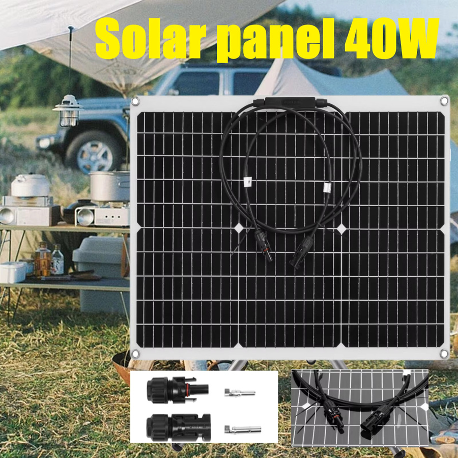 PowMr 40W flexibles monokristallines Solarpanel, 18V, hocheffizientes PV-Modul in Schwarz, ultradünn und wasserdicht, ideal als Solarladegerät für Wohnmobile, Autos, Camping und Outdoor-Stromversorgung - Bild 2