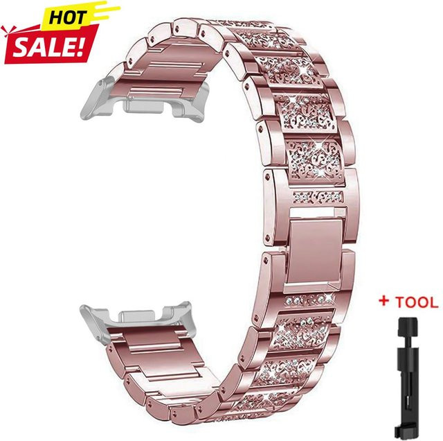 CAOWTAN Uhrenarmband Edelstahl, Diamant, Kristall, Roségold, Damen - Bild 1