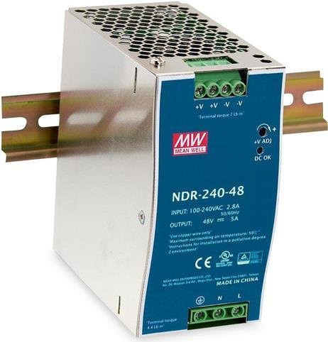 Digitus DN-PWR24048 Hutschienen-Netzteil 48V DC 5A 240W mit 2 Ausgängen in Silber und Blau - Bild 2