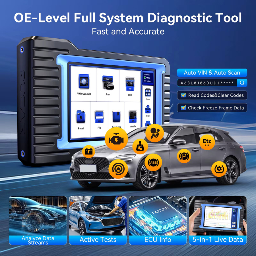 MUCAR VO7S CANFD ECU-Codierung Bidirektionales Diagnosegerät mit 28 Reset-Funktionen und OBD2-Scanner - Bild 2