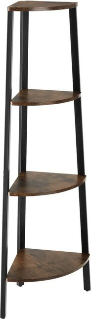 tectake Newbridge Eckregal im Industrial Style aus Holz und Stahl, Farbe Braun, B/T/H: 34 x 34 x 125 cm - Bild 2