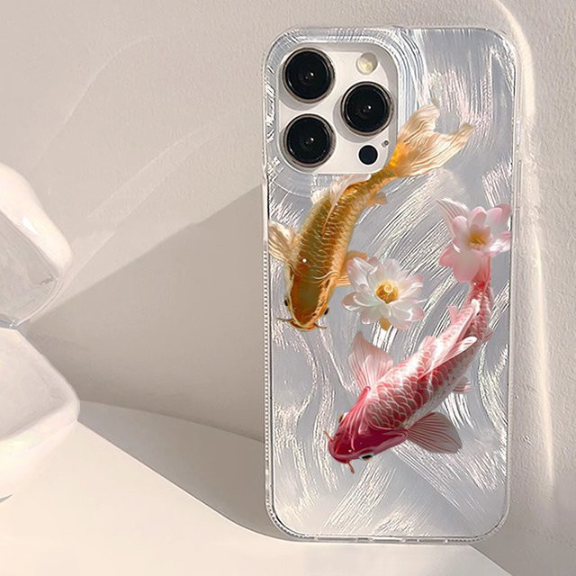 Handyhülle mit buntem goldenem Lotus und Koi Design für Samsung Galaxy S26 S25 S24 S23 S22 S21 Ultra Plus FE A57 A56 A55 A36 A35 A17 A16 Cover - Bild 1