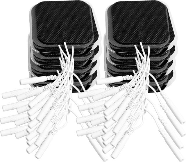 SANPKON Vlies-Elektrodenpads in Schwarz für EMS und TENS Muskelstimulatoren, B/B: 5 x 5 cm, 100er Packung - Bild 1