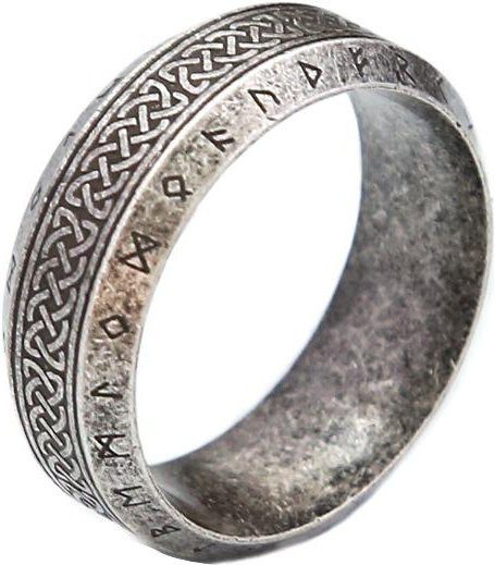 Yiran Jewelry Wikinger-Runenring, Edelstahl, Silber, Unisex, Vintage - Bild 1